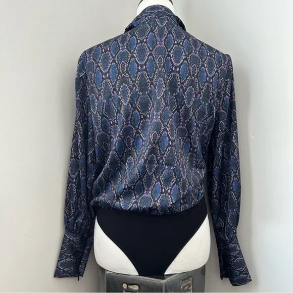 Guess Marciano Animalier Long Sleeve Bodysuit Blouse - Picture 3 of 8